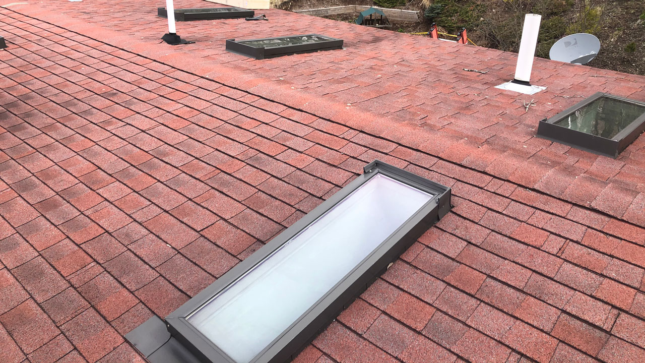 A roof repair by Canoni Roofing in Wellesley, Massachusetts